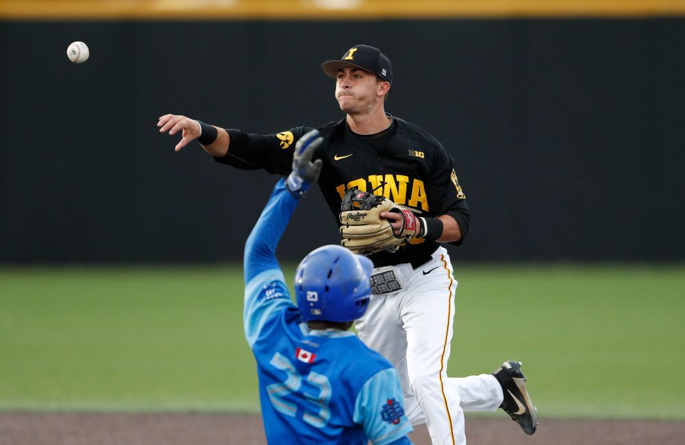 Tanner Wetrich against  the Ontario Blue Jays Friday, September 21, 2018 at Duane Banks Field. (Brian Ray/hawkeyesports.com)