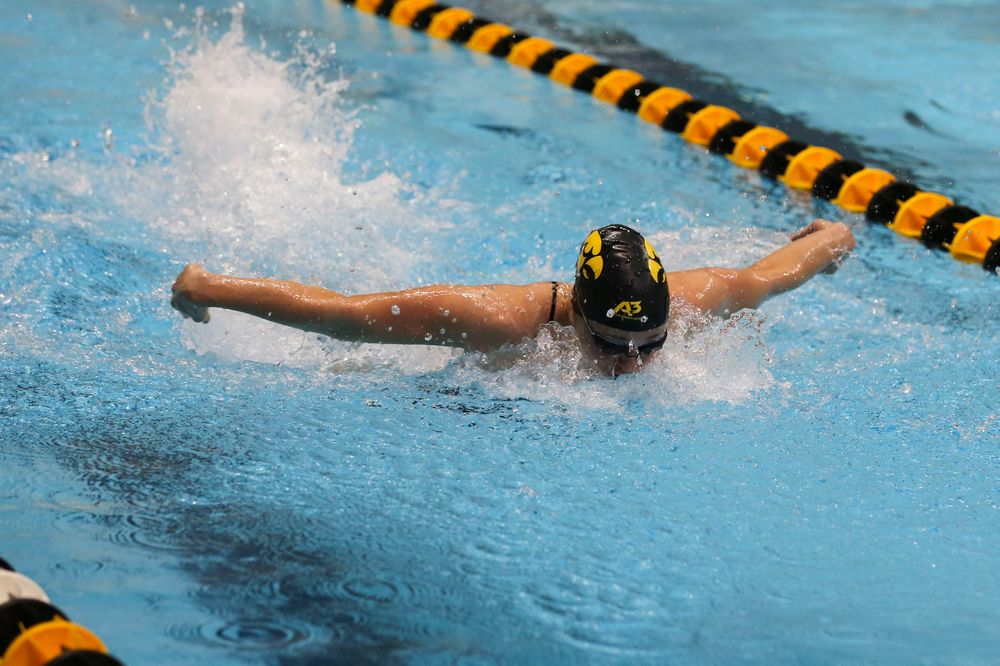 Iowa’s Grace Reeder during Iowa swim and dive vs Minnesota on Saturday, October 26, 2019 at the Campus Wellness and Recreation Center. (Lily Smith/hawkeyesports.com)