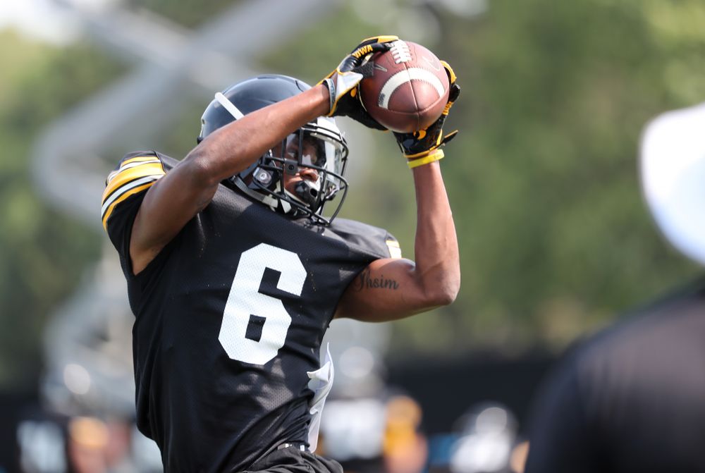 Iowa Hawkeyes wide receiver Ihmir Smith-Marsette (6) during the third practice of fall camp Sunday, August 5, 2018 at the Kenyon Football Practice Facility. (Brian Ray/hawkeyesports.com)