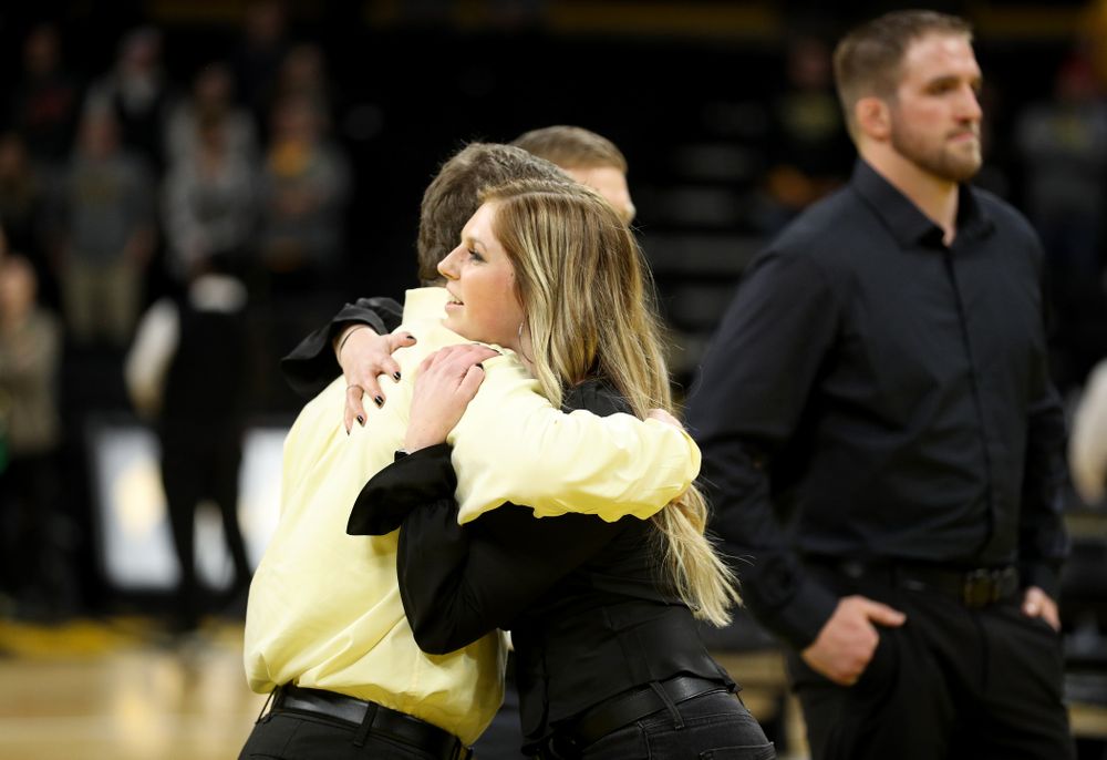 Student manager Ashley Clark during senior day activities Sunday, February 23, 2020 at Carver-Hawkeye Arena. (Brian Ray/hawkeyesports.com)