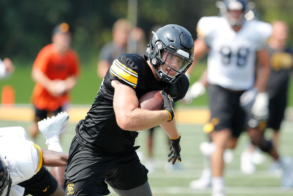 Iowa Hawkeyes wide receiver Nick Easley (84) during practice No. 7 of fall camp Friday, August 10, 2018 at the Kenyon Football Practice Facility. (Brian Ray/hawkeyesports.com)