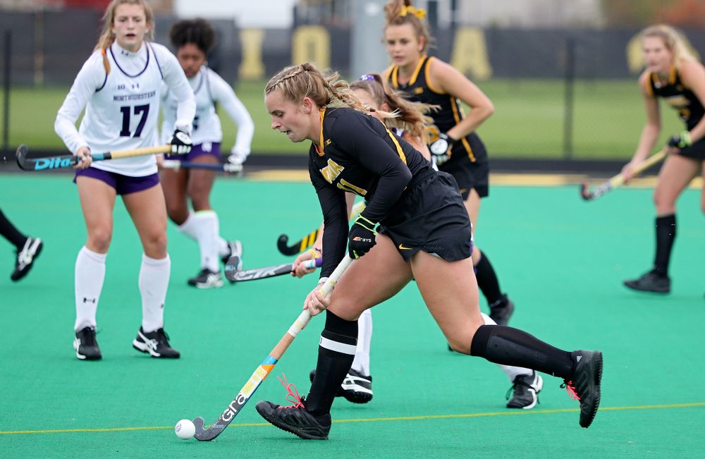 Iowa’s Katie Birch (11) moves with the ball during the second quarter of their game at Grant Field in Iowa City on Saturday, Oct 26, 2019. (Stephen Mally/hawkeyesports.com)