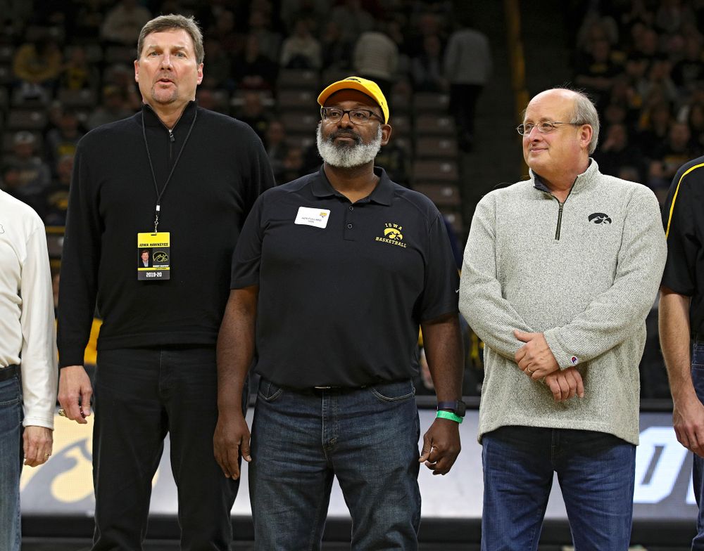 Former Iowa Men’s Basketball Lettermen are honored during halftime of the game at Carver-Hawkeye Arena in Iowa City on Sunday, December 29, 2019. (Stephen Mally/hawkeyesports.com)