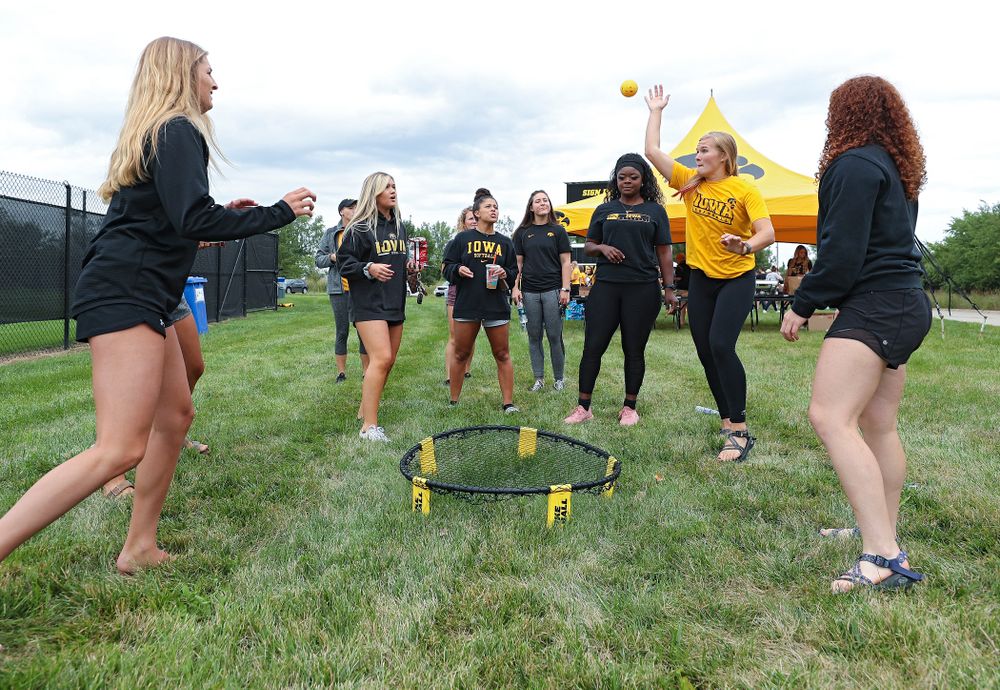 Student-athletes play Spike Ball during the Student-Athlete Kickoff outside the Karro Athletics Hall of Fame Building in Iowa City on Sunday, Aug 25, 2019. (Stephen Mally/hawkeyesports.com)
