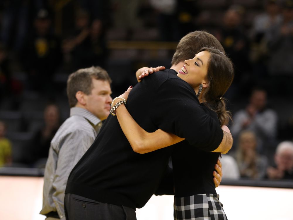 Iowa senior manager Elise Owens against the Indiana Hoosiers Friday, February 15, 2019 at Carver-Hawkeye Arena. (Brian Ray/hawkeyesports.com)