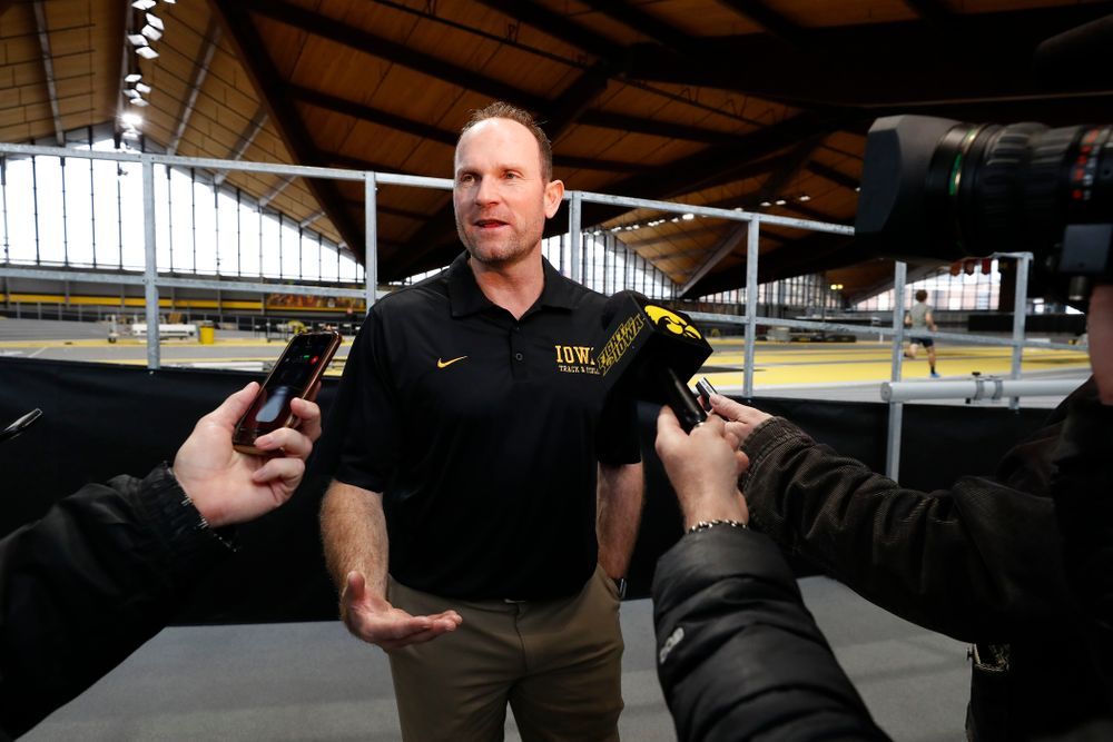 Director of Track and Field Joey Woody during the team's media day Wednesday, January 10, 2018 at the indoor track in the Recreation Building. (Brian Ray/hawkeyesports.com)
