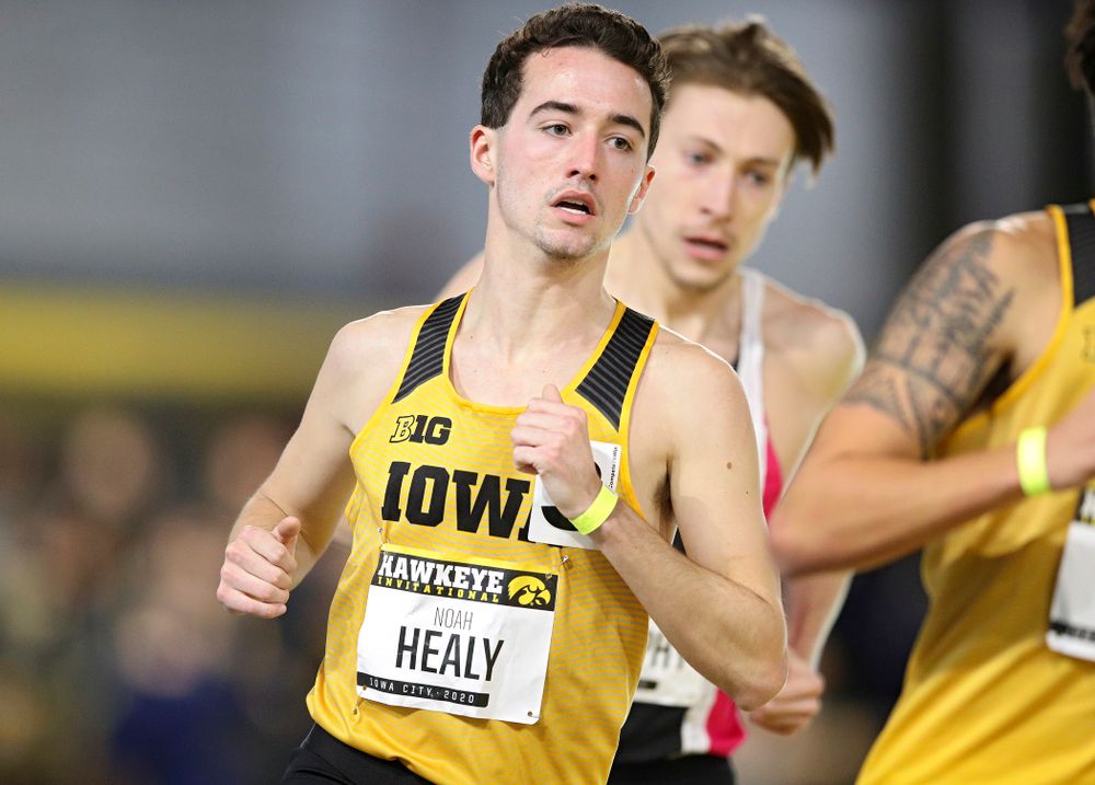 Iowa’s Noah Healy runs the men’s 1 mile run event during the Hawkeye Invitational at the Recreation Building in Iowa City on Saturday, January 11, 2020. (Stephen Mally/hawkeyesports.com)