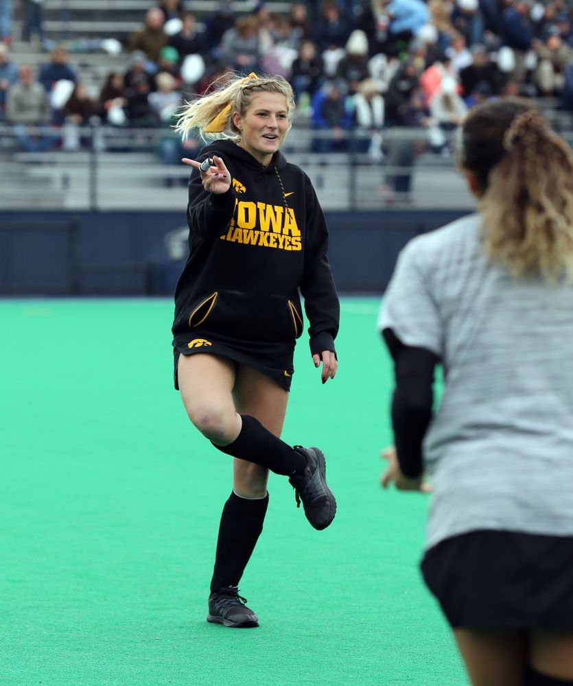 Iowa Hawkeyes Ellie Holley (7) warms up for their game against Penn State in the 2019 Big Ten Field Hockey Tournament Championship Game Sunday, November 10, 2019 in State College. (Brian Ray/hawkeyesports.com)