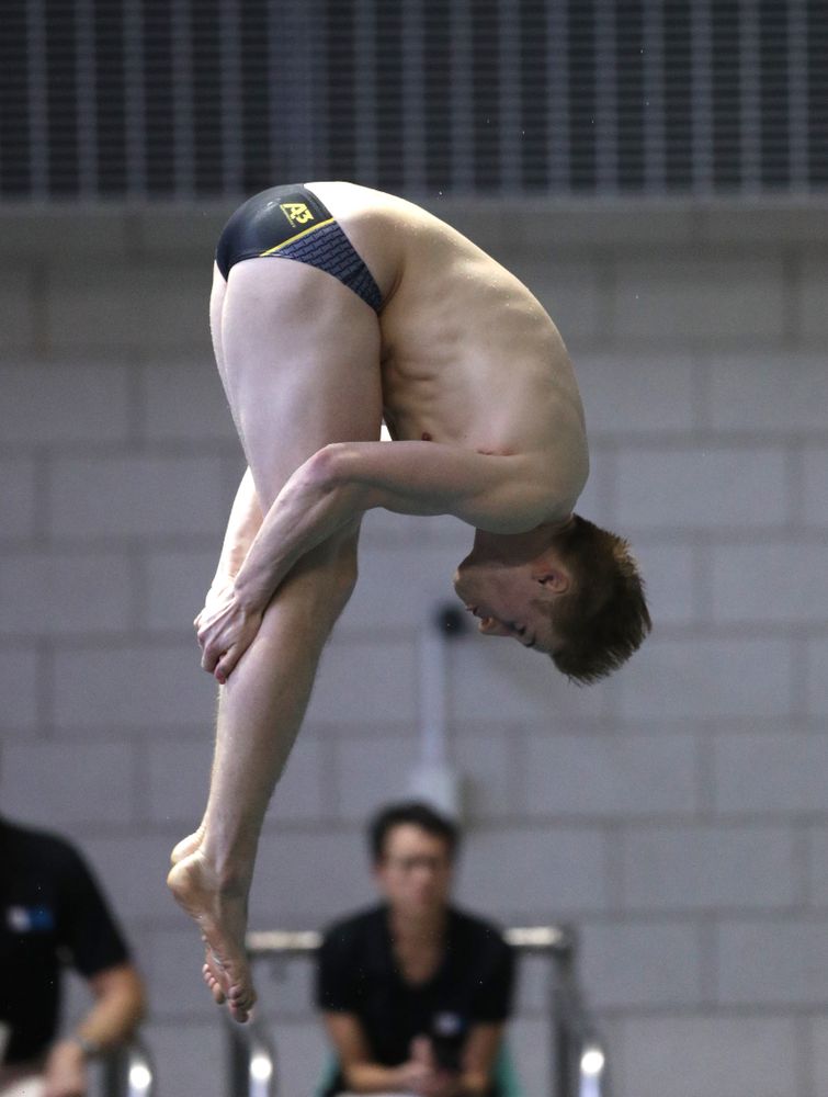 Iowa's Will Brenner competes on the 3-meter springboard during the third day of the 2019 Big Ten Swimming and Diving Championships Thursday, February 28, 2019 at the Campus Wellness and Recreation Center. (Brian Ray/hawkeyesports.com)