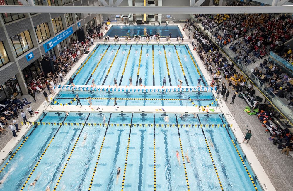 The women’s 500 yard freestyle C finals event during the 2020 Women’s Big Ten Swimming and Diving Championships at the Campus Recreation and Wellness Center in Iowa City on Thursday, February 20, 2020. (Stephen Mally/hawkeyesports.com)