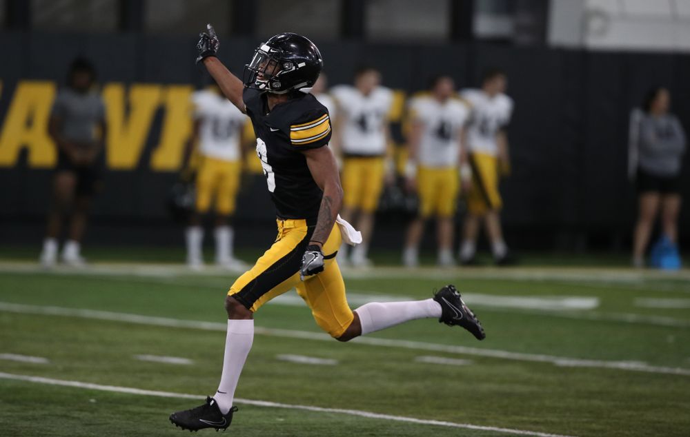Iowa Hawkeyes wide receiver Ihmir Smith-Marsette (6) during preparation for the 2019 Outback Bowl Wednesday, December 19, 2018 at the Hansen Football Performance Center. (Brian Ray/hawkeyesports.com)