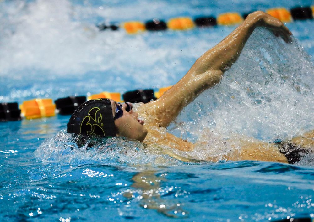Iowa's Steve Fiolic swims the 100 yard backstroke  