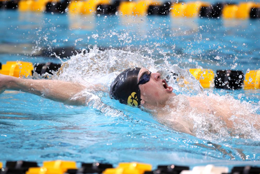 Iowa's Westin Credit swims in the preliminaries of the 200-yard IM during the 2019 Big Ten Swimming and Diving Championships Thursday, February 28, 2019 at the Campus Wellness and Recreation Center. (Brian Ray/hawkeyesports.com)