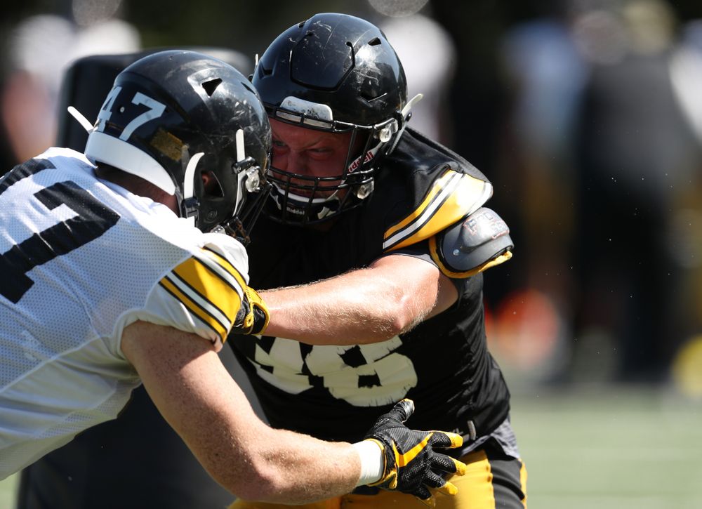 Iowa Hawkeyes fullback Brady Ross (36) during Fall Camp Practice No. 5 Tuesday, August 6, 2019 at the Ronald D. and Margaret L. Kenyon Football Practice Facility. (Brian Ray/hawkeyesports.com)