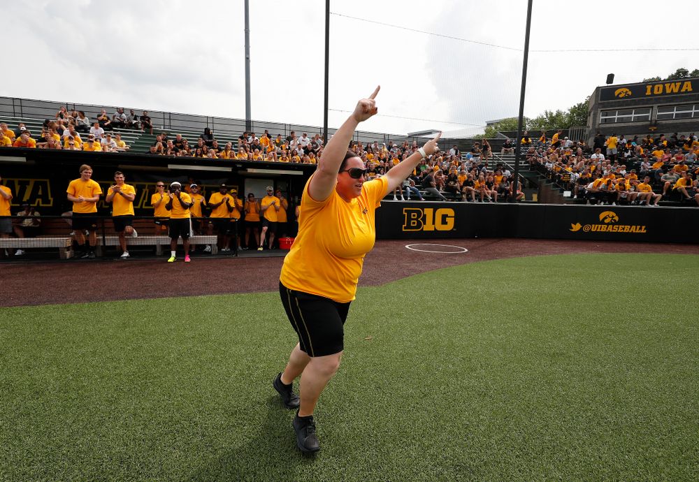 Head Field Hockey Coach Lisa Cellucci during the Iowa Student Athlete Kickoff Kickball game  Sunday, August 19, 2018 at Duane Banks Field. (Brian Ray/hawkeyesports.com)