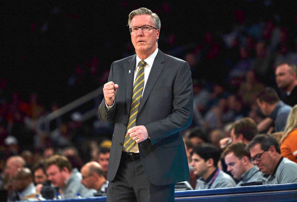 Iowa Hawkeyes head coach Fran McCaffery against UConn in the Championship game of the 2K Empire Classic Friday, November 16, 2018 at Madison Square Garden in New York City. (Duncan H.Williams/Freelance)