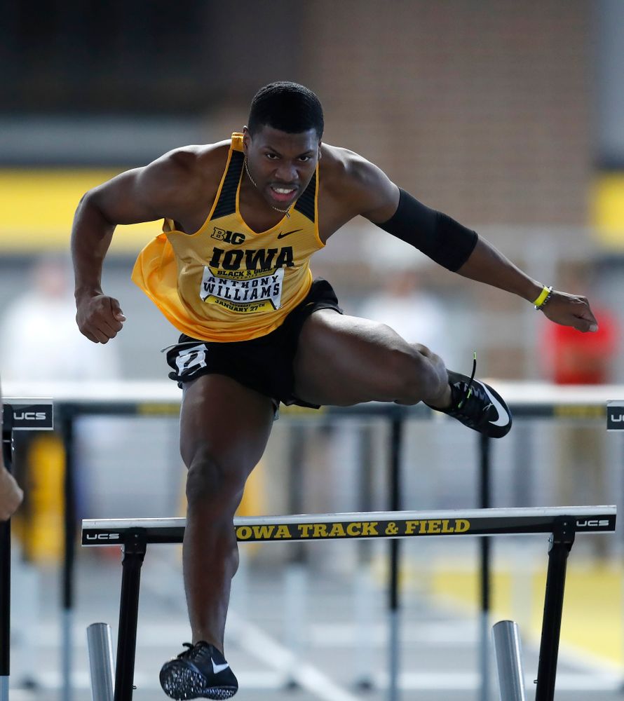 Anthony Williams competes in 60 meter high hurdles 