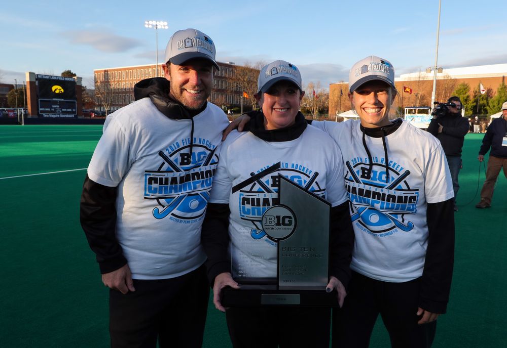 The Iowa Field Hockey coaches following their game against Penn State in the 2019 Big Ten Field Hockey Tournament Championship Game Sunday, November 10, 2019 in State College. (Brian Ray/hawkeyesports.com)