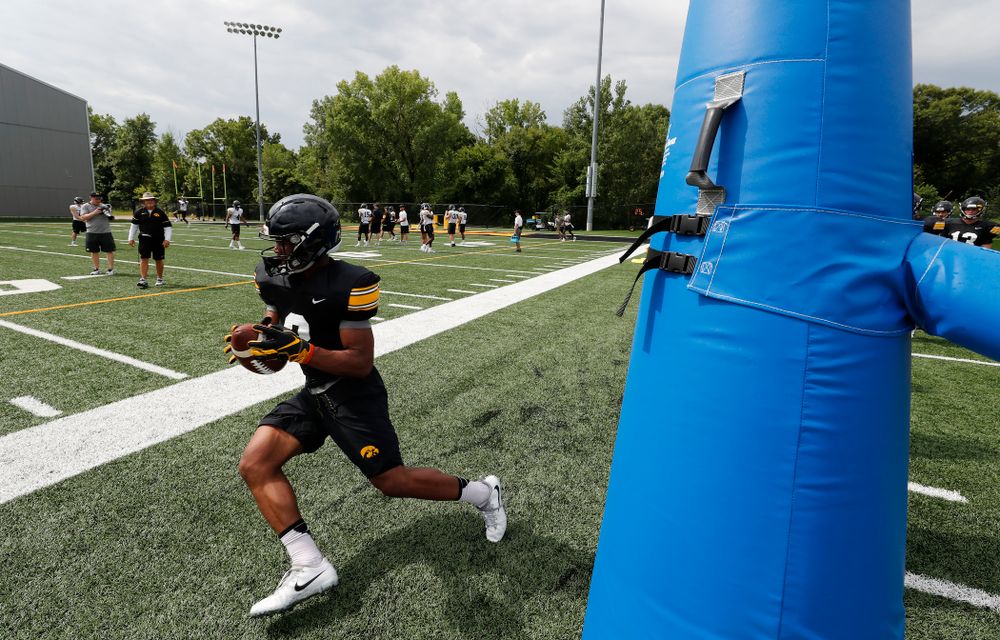 Iowa Hawkeyes wide receiver Tyrone Tracy Jr. (3) during practice No. 4 of Fall Camp Monday, August 6, 2018 at the Hansen Football Performance Center. (Brian Ray/hawkeyesports.com)