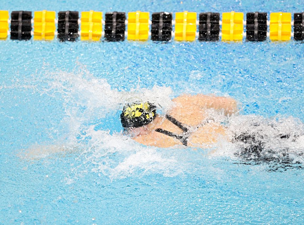 Iowa’s Hannah Burvill swims the women’s 50 yard freestyle C finals event during the 2020 Women’s Big Ten Swimming and Diving Championships at the Campus Recreation and Wellness Center in Iowa City on Thursday, February 20, 2020. (Stephen Mally/hawkeyesports.com)