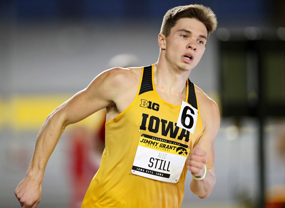Iowa’s Alec Still runs the men’s 600 meter run event during the Jimmy Grant Invitational at the Recreation Building in Iowa City on Saturday, December 14, 2019. (Stephen Mally/hawkeyesports.com)