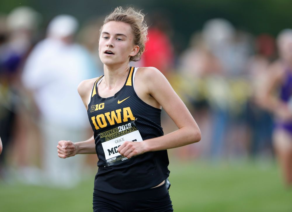 Grace McCabe during the Hawkeye Invitational Friday, August 31, 2018 at the Ashton Cross Country Course.  (Brian Ray/hawkeyesports.com)