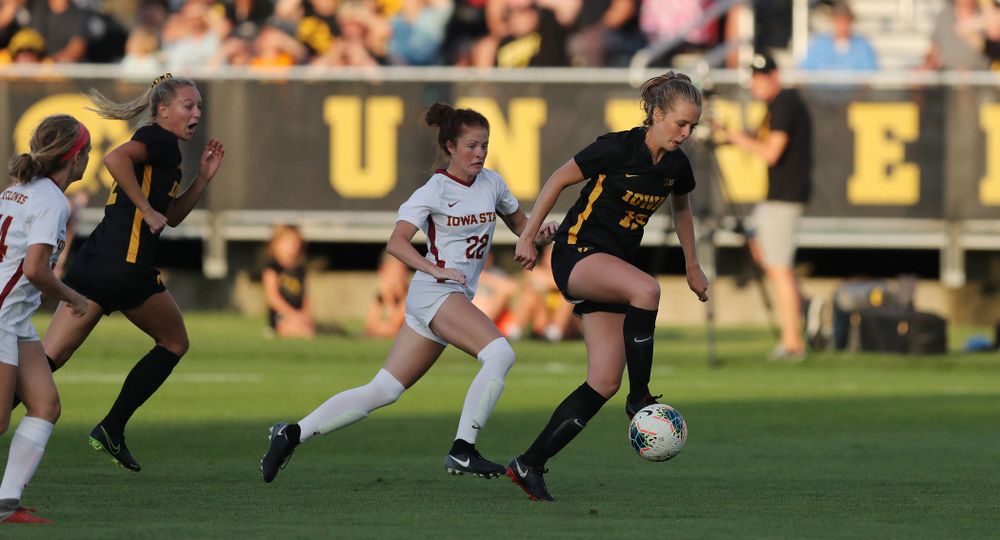 Iowa Hawkeyes forward Jenny Cape (19) during a 2-1 victory over the Iowa State Cyclones Thursday, August 29, 2019 in the Iowa Corn Cy-Hawk series at the Iowa Soccer Complex. (Brian Ray/hawkeyesports.com)