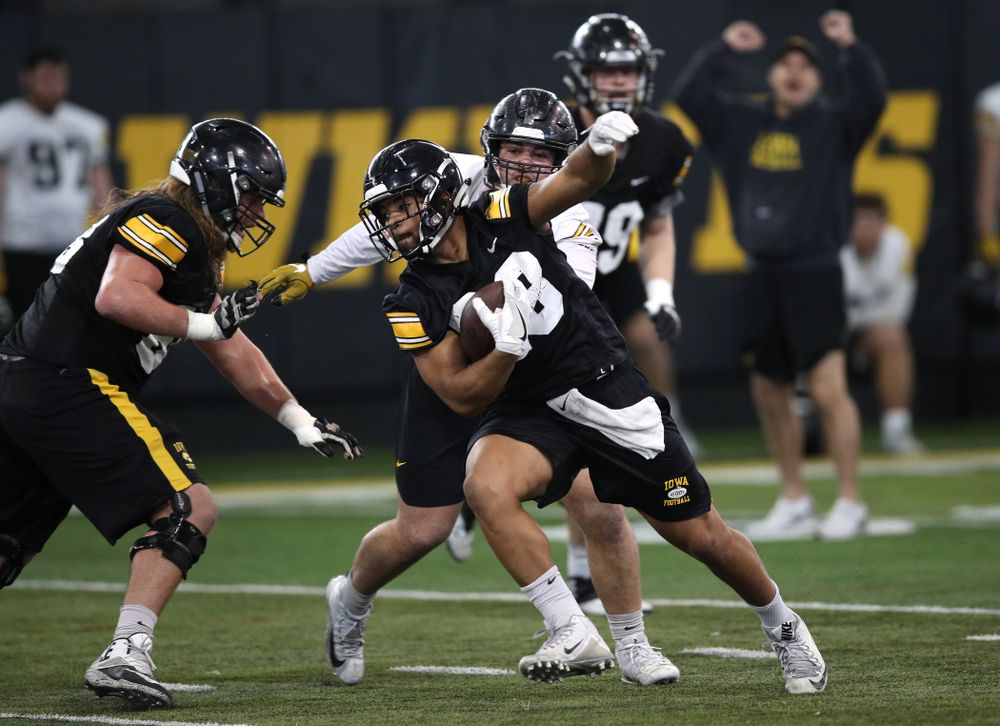 Iowa Hawkeyes running back Toren Young (28) during preparation for the 2019 Outback Bowl Tuesday, December 18, 2018 at the Hansen Football Performance Center. (Brian Ray/hawkeyesports.com)