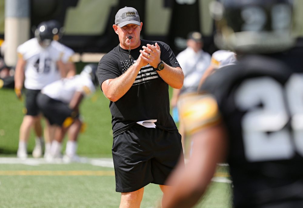 Iowa Hawkeyes strength and conditioning coordinator Chris Doyle during Fall Camp Practice No. 13 at the Hansen Football Performance Center in Iowa City on Friday, Aug 16, 2019. (Stephen Mally/hawkeyesports.com)