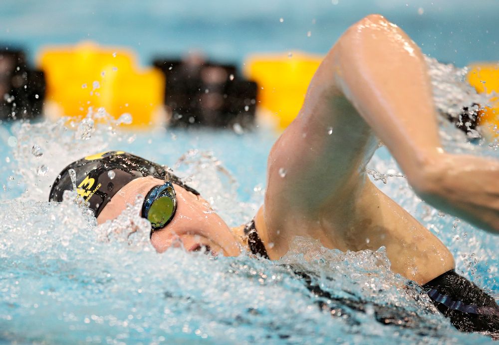 Iowa’s Lauren McDougall swims in the women’s 100 yard freestyle preliminary event during the 2020 Women’s Big Ten Swimming and Diving Championships at the Campus Recreation and Wellness Center in Iowa City on Saturday, February 22, 2020. (Stephen Mally/hawkeyesports.com)