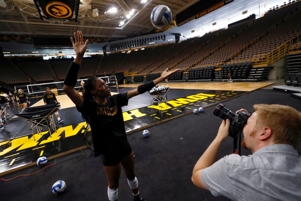 Iowa Hawkeyes outside hitter Taylor Louis (16) during the team's annual media day Friday, August 17, 2018 at Carver-Hawkye Arena. (Brian Ray/hawkeyesports.com)