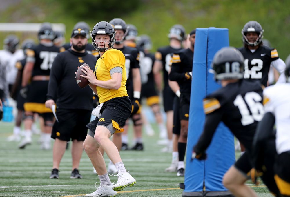 Iowa Hawkeyes quarterback Spencer Petras (7) during practice Sunday, December 22, 2019 at Mesa College in San Diego. (Brian Ray/hawkeyesports.com)