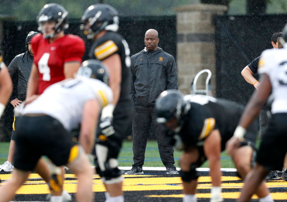 BTN's Howard Griffith during camp practice No. 15  Monday, August 20, 2018 at the Hansen Football Performance Center. (Brian Ray/hawkeyesports.com)