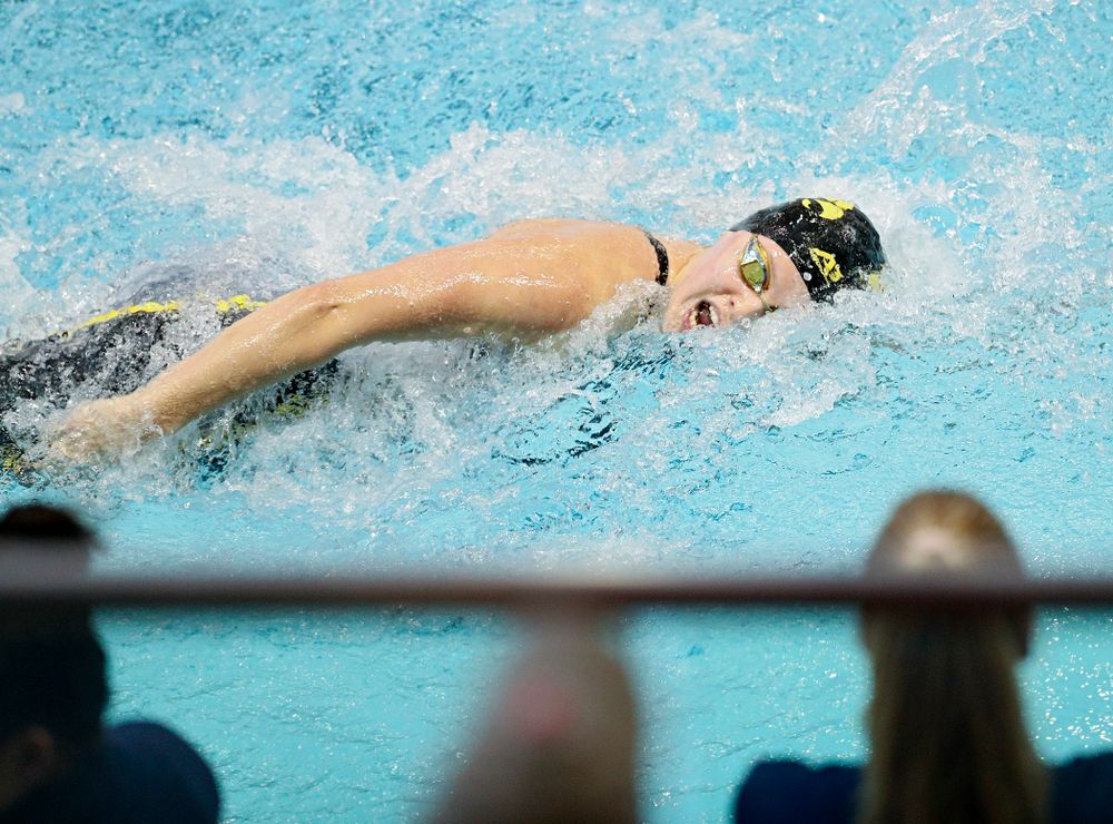 Iowa’s Julia Koluch swims the women’s 50 yard freestyle preliminary event during the 2020 Women’s Big Ten Swimming and Diving Championships at the Campus Recreation and Wellness Center in Iowa City on Thursday, February 20, 2020. (Stephen Mally/hawkeyesports.com)