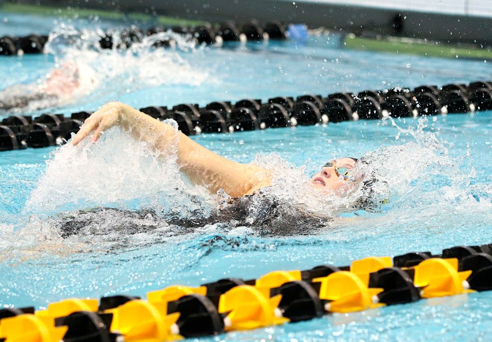 Iowa’s Georgia Clark swims the women’s 200 yard individual medley preliminary event during the 2020 Women’s Big Ten Swimming and Diving Championships at the Campus Recreation and Wellness Center in Iowa City on Thursday, February 20, 2020. (Stephen Mally/hawkeyesports.com)