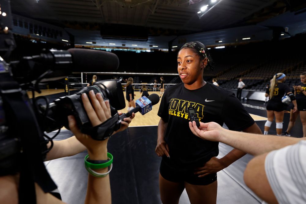 Iowa Hawkeyes outside hitter Griere Hughes (10) during the team's annual media day Friday, August 17, 2018 at Carver-Hawkye Arena. (Brian Ray/hawkeyesports.com)