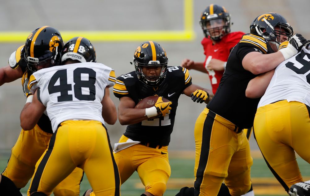 Iowa Hawkeyes running back Ivory Kelly-Martin (21) during the final spring practice Friday, April 20, 2018 at Kinnick Stadium. (Brian Ray/hawkeyesports.com)