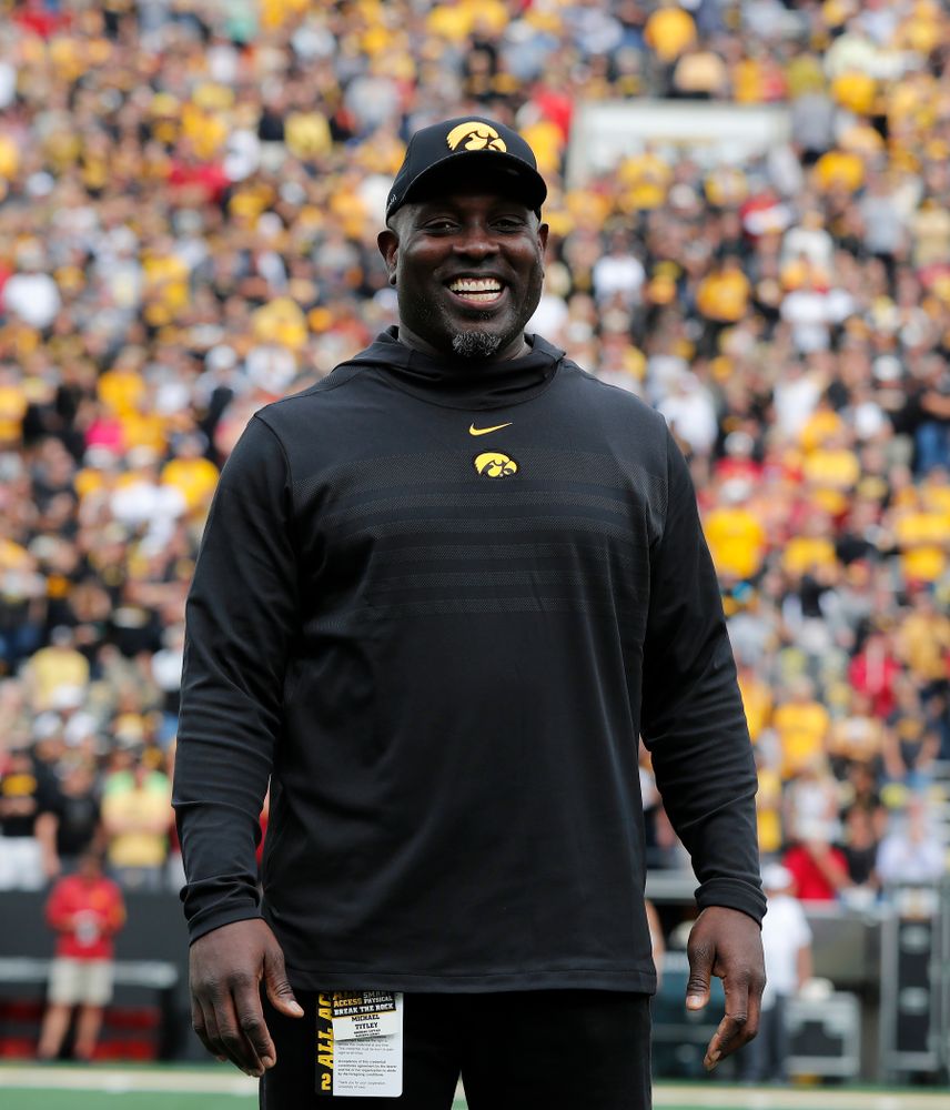 Honorary Captain Michael Titley before the Iowa Hawkeyes game against against the Iowa State Cyclones Saturday, September 8, 2018 at Kinnick Stadium. (Brian Ray/hawkeyesports.com)