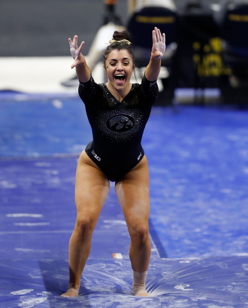 Nikki Youd competes on the beam 