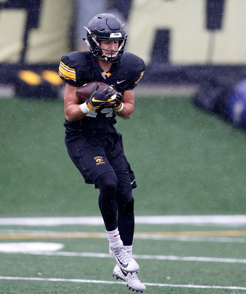 Iowa Hawkeyes wide receiver Kyle Groeneweg (14) during camp practice No. 15  Monday, August 20, 2018 at the Hansen Football Performance Center. (Brian Ray/hawkeyesports.com)