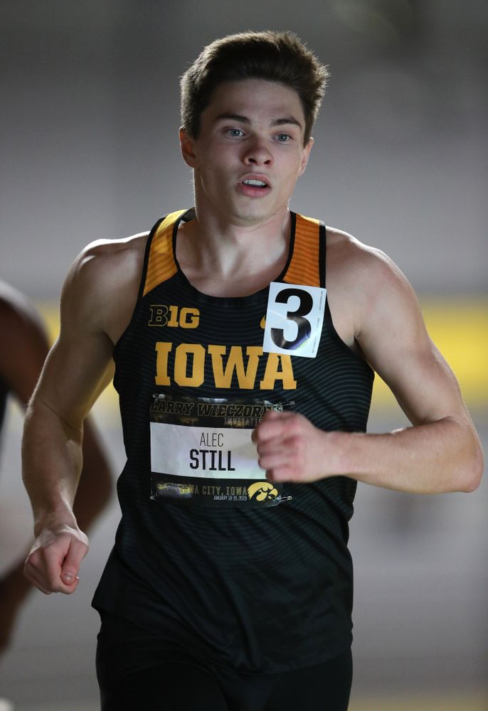 Iowa's Alec Still runs the 600 meter premier during the 2019 Larry Wieczorek Invitational Friday, January 18, 2019 at the Hawkeye Tennis and Recreation Center. (Brian Ray/hawkeyesports.com)