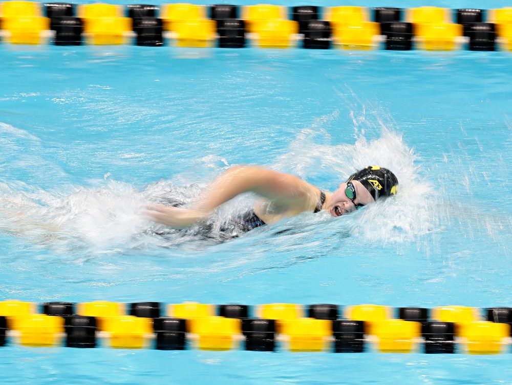 Iowa’s Lauren McDougall swims the women’s 200 yard freestyle preliminary event during the 2020 Women’s Big Ten Swimming and Diving Championships at the Campus Recreation and Wellness Center in Iowa City on Friday, February 21, 2020. (Stephen Mally/hawkeyesports.com)