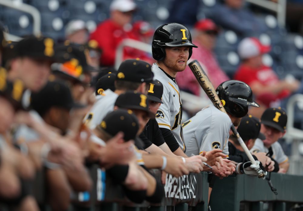 Iowa Hawkeyes Tanner Padgett (22) against the Indiana Hoosiers in the first round of the Big Ten Baseball Tournament Wednesday, May 22, 2019 at TD Ameritrade Park in Omaha, Neb. (Brian Ray/hawkeyesports.com)