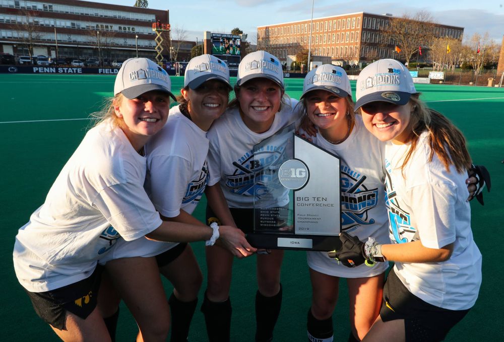 The Iowa Field Hockey juniors following their game against Penn State in the 2019 Big Ten Field Hockey Tournament Championship Game Sunday, November 10, 2019 in State College. (Brian Ray/hawkeyesports.com)