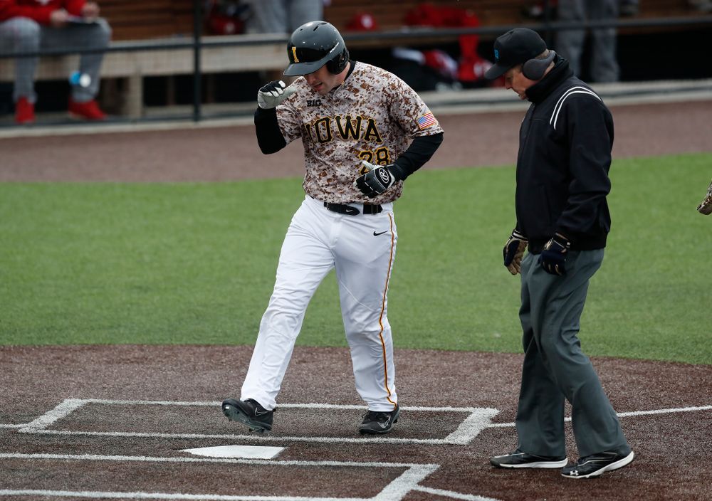 Iowa Hawkeyes infielder Chris Whelan (28) during a double header against the Indiana Hoosiers Friday, March 23, 2018 at Duane Banks Field. (Brian Ray/hawkeyesports.com)