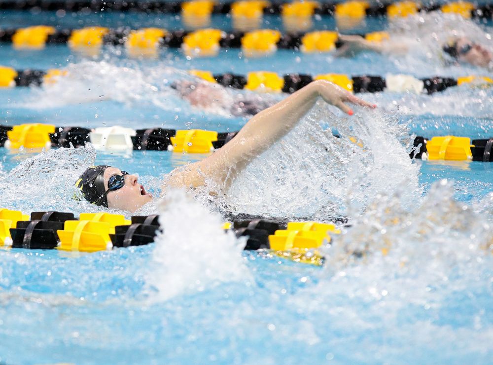 Iowa’s Christina Crane swims the women’s 200 yard individual medley preliminary event during the 2020 Women’s Big Ten Swimming and Diving Championships at the Campus Recreation and Wellness Center in Iowa City on Thursday, February 20, 2020. (Stephen Mally/hawkeyesports.com)
