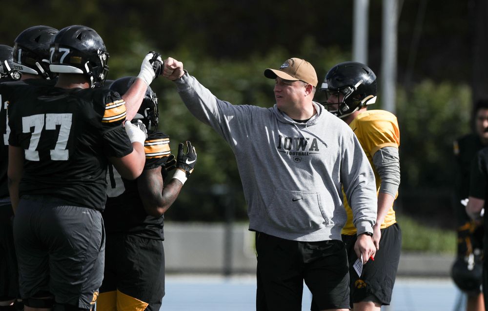 Iowa Hawkeyes offensive coordinator Brian Ferentz during Holiday Bowl Practice No. 3  Tuesday, December 24, 2019 at San Diego Mesa College. (Brian Ray/hawkeyesports.com)