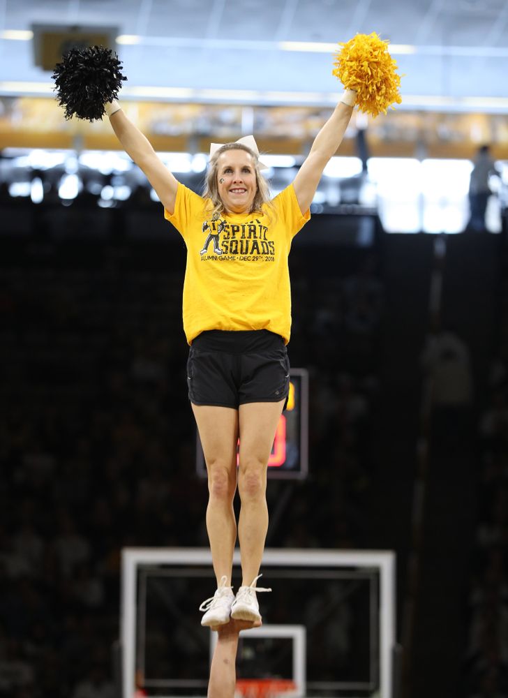 The Iowa Spirit Squad performs as the Iowa Hawkeyes take on the Illinois Fighting Illini Sunday, January 20, 2019 at Carver-Hawkeye Arena. (Brian Ray/hawkeyesports.com)