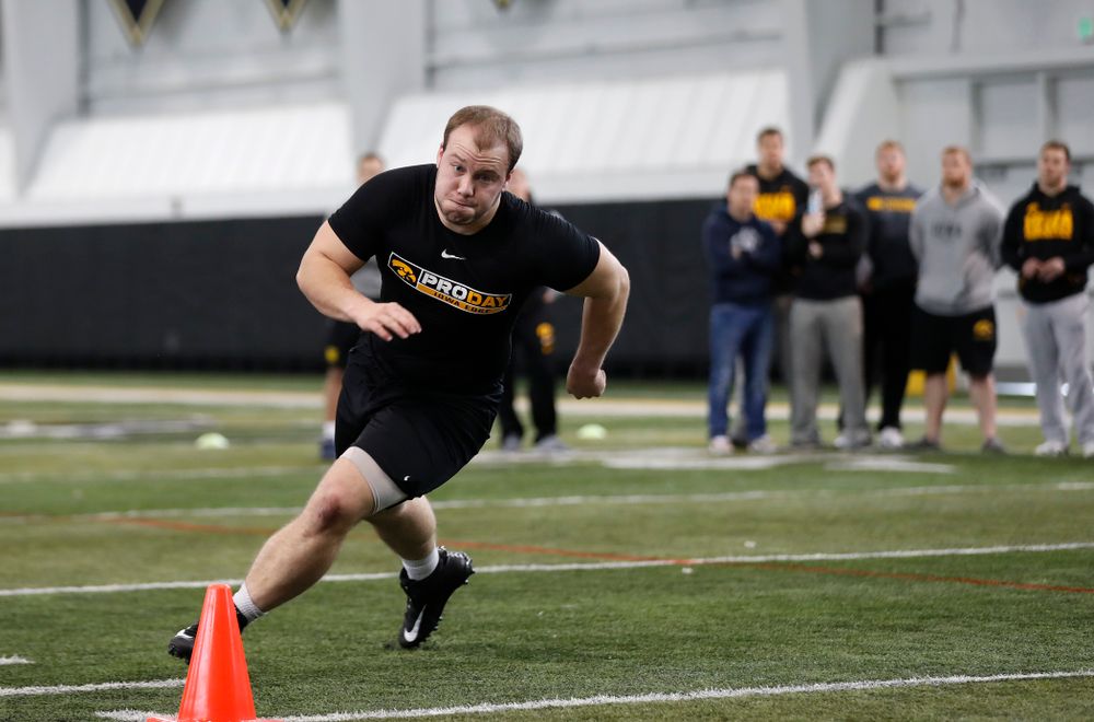 Iowa Hawkeyes long snapper Tyler Kluver (97) during the team's annual pro day Monday, March 26, 2018 at the Hansen Football Performance Center. (Brian Ray/hawkeyesports.com)