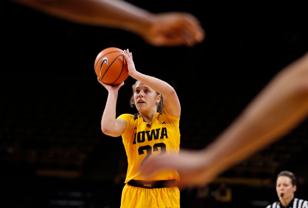 Iowa Hawkeyes guard Kathleen Doyle (22) 